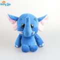 Blue Stuffed Elephant Toy with Big Eyes.